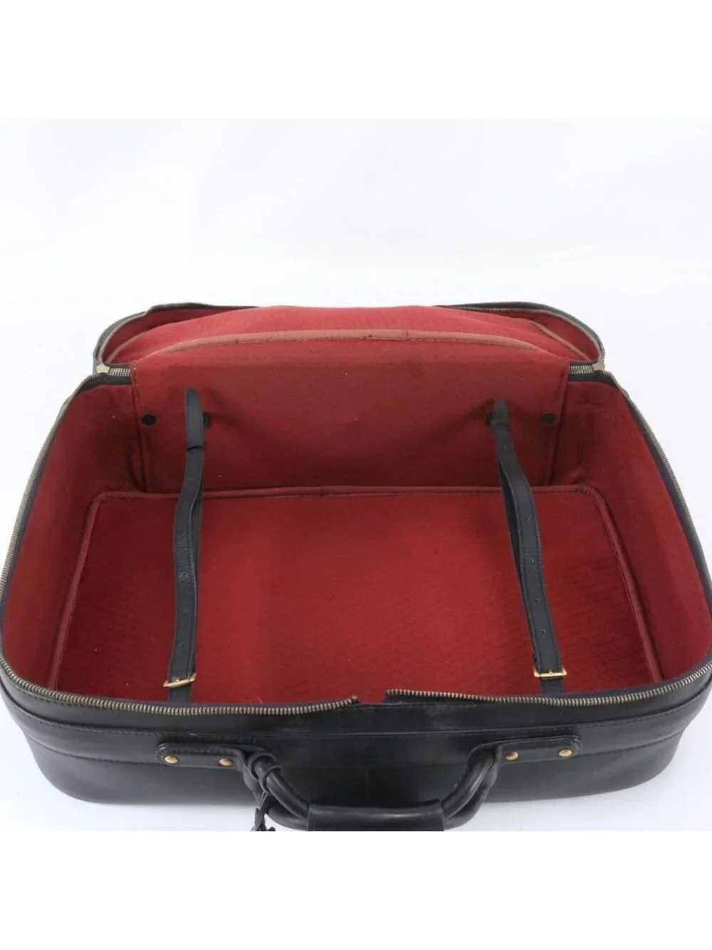 Gucci Vintage Sherry Line Leather Boston Bag Tote Carry Black